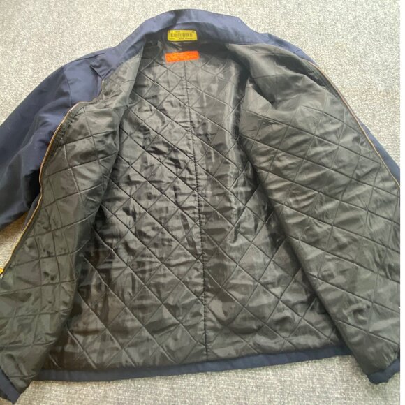 VTG Cintas Work Jacket Mens 2XL‎ Navy Mickey American Truetzschler Patch Quilted - Picture 4 of 14